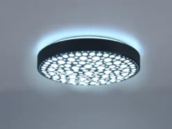LED Deckenleuchte CHIZU Schwarz dimmbar Fernbedienung & Farbwechsler, Ø 40cm