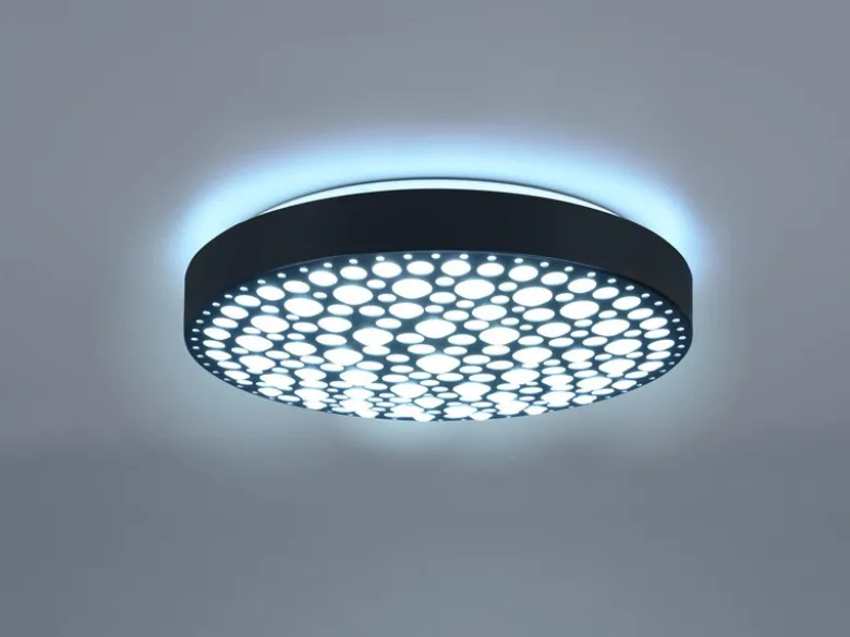 LED Deckenleuchte CHIZU Schwarz dimmbar Fernbedienung & Farbwechsler, Ø 40cm