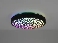 LED Deckenleuchte CHIZU Schwarz dimmbar Fernbedienung & Farbwechsler, Ø 40cm