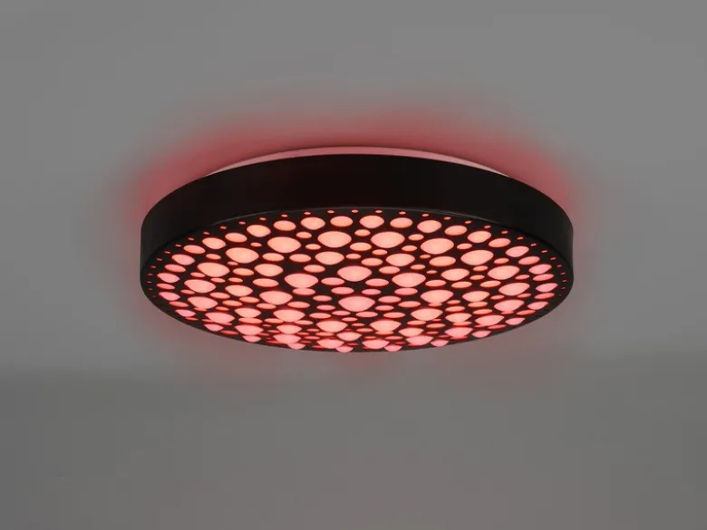 LED Deckenleuchte CHIZU Schwarz dimmbar Fernbedienung & Farbwechsler, Ø 40cm