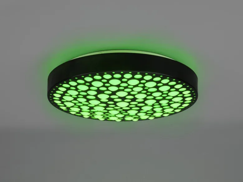 LED Deckenleuchte CHIZU Schwarz dimmbar Fernbedienung & Farbwechsler, Ø 40cm