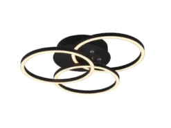 LED Deckenleuchte CIRCLE Schwarz 3 Ringe verstellbar Nachtlicht, Ø 43cm