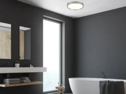 LED Deckenleuchte CLARIMO in Silber Chrom IP44 Badlampe, Ø 33cm