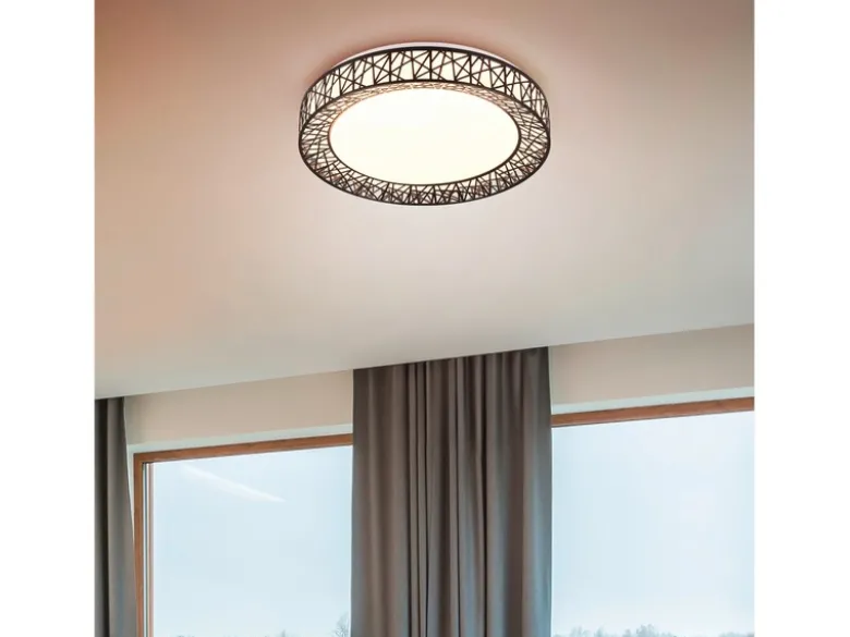 LED Deckenleuchte CLUSTER dimmbar mit Fernbedienung, Schwarz Ø 48cm
