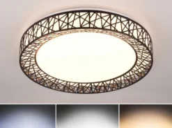 LED Deckenleuchte CLUSTER dimmbar mit Fernbedienung, Schwarz Ø 48cm