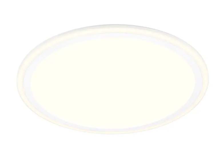 LED Deckenleuchte CORA ultraflach mit zwei Lichtquellen, Weiß, Ø 45cm