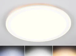 LED Deckenleuchte CORA ultraflach mit zwei Lichtquellen, Weiß, Ø 45cm