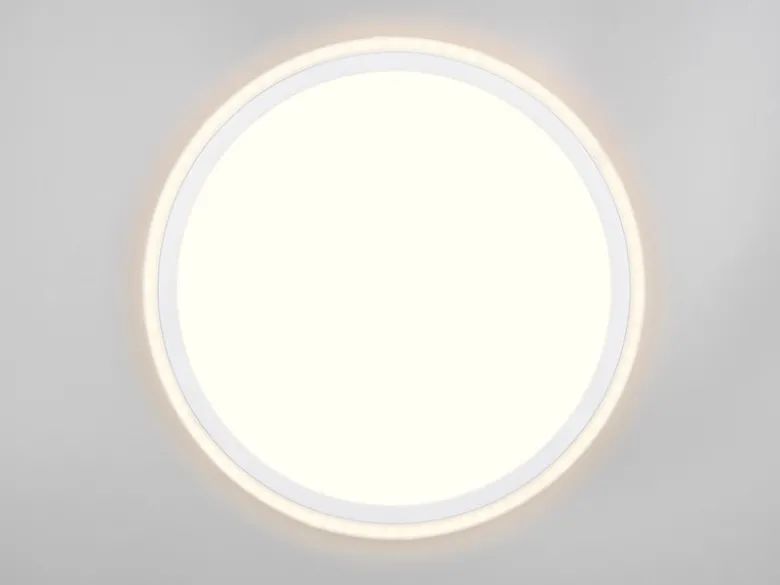 LED Deckenleuchte CORA ultraflach mit zwei Lichtquellen, Weiß, Ø 45cm