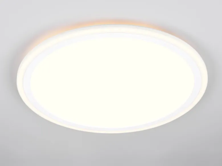 LED Deckenleuchte CORA ultraflach mit zwei Lichtquellen, Weiß, Ø 45cm