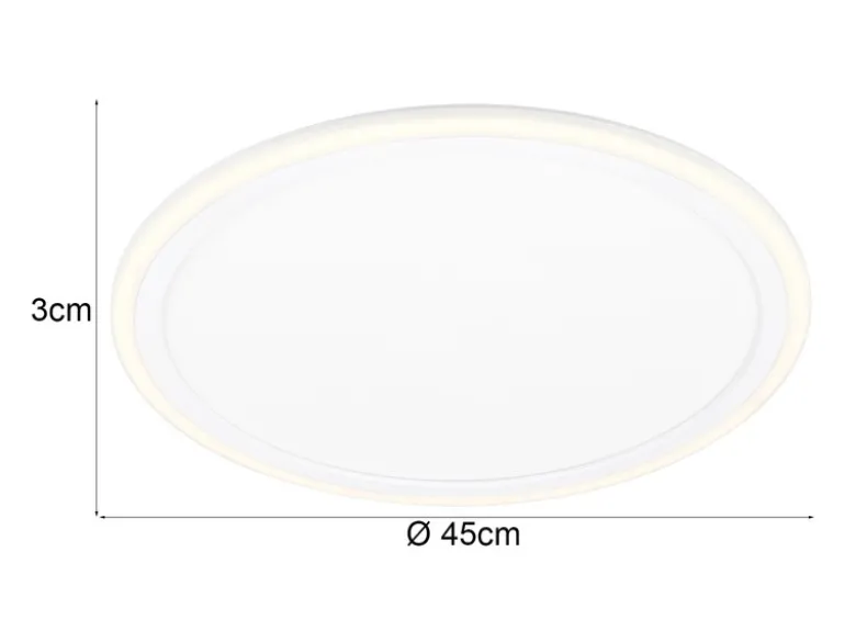 LED Deckenleuchte CORA ultraflach mit zwei Lichtquellen, Weiß, Ø 45cm