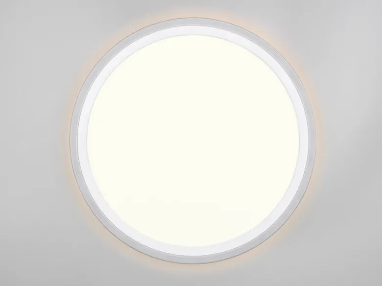 LED Deckenleuchte CORA ultraflach mit zwei Lichtquellen, Weiß, Ø 45cm