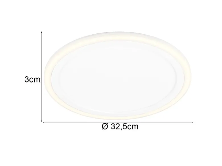 LED Deckenleuchte CORA ultraflach mit zwei Lichtquellen, Weiß, Ø 32,5cm