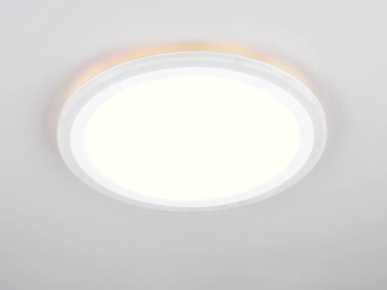 LED Deckenleuchte CORA ultraflach mit zwei Lichtquellen, Weiß, Ø 32,5cm