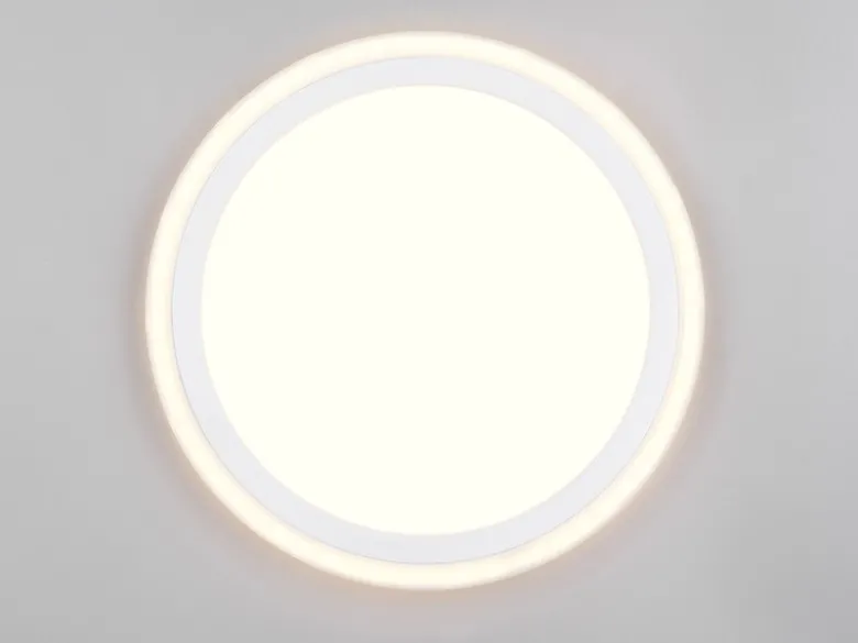 LED Deckenleuchte CORA ultraflach mit zwei Lichtquellen, Weiß, Ø 32,5cm