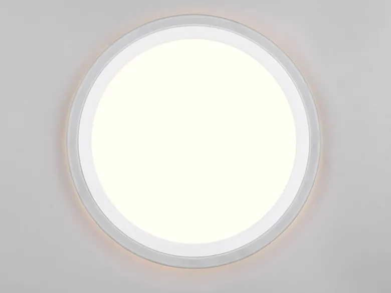 LED Deckenleuchte CORA ultraflach mit zwei Lichtquellen, Weiß, Ø 32,5cm