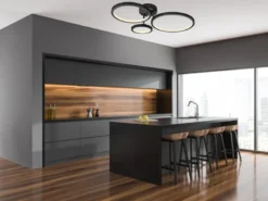 LED Deckenleuchte CORNA schwenkbar & dimmbar, Schwarz Breite 71cm