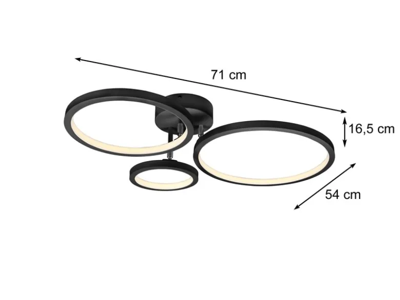 LED Deckenleuchte CORNA schwenkbar & dimmbar, Schwarz Breite 71cm