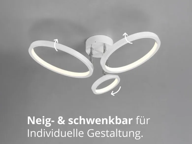 LED Deckenleuchte CORNA schwenkbar & dimmbar, Weiß Breite 71cm