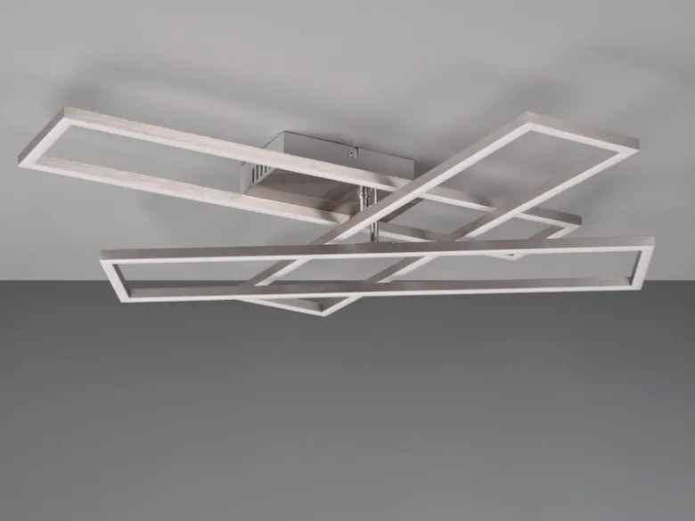 LED Deckenleuchte CORSO mit Fernbedienung & Tageslicht, Silber Breite: 66cm