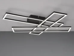 LED Deckenleuchte CORSO mit Fernbedienung & Tageslicht, Schwarz Breite: 66cm