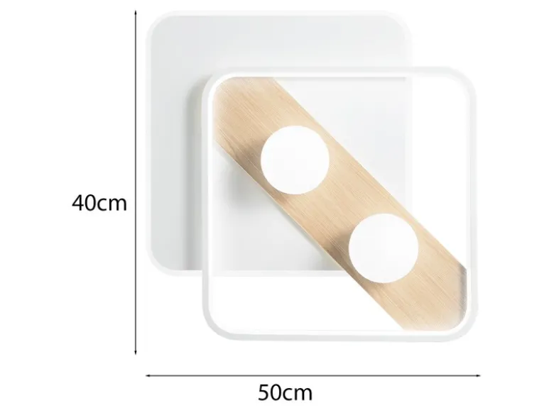 LED Deckenleuchte CRICKET in Weiß 3 Lichtfarben einstellbar, 50x40cm