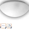 LED Deckenleuchte / Deckenschale rund, Glas satiniert mit Klarrand, Ø 35cm