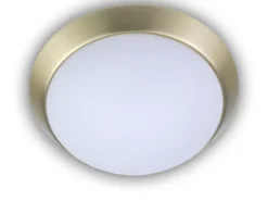 LED Deckenleuchte Deckenschale Opalglas matt Dekorring Messing matt, Ø 40cm