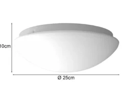 LED Deckenleuchte / Deckenschale rund, Opalglas matt, Ø 25cm