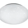 LED Deckenleuchte, Deckenschale PUTZ Sternenhimmel Kunststoff Weiß Ø 37cm IP44
