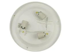 LED Deckenleuchte / Deckenschale rund, Opalglas matt, Dekorring Chrom, Ø 50cm