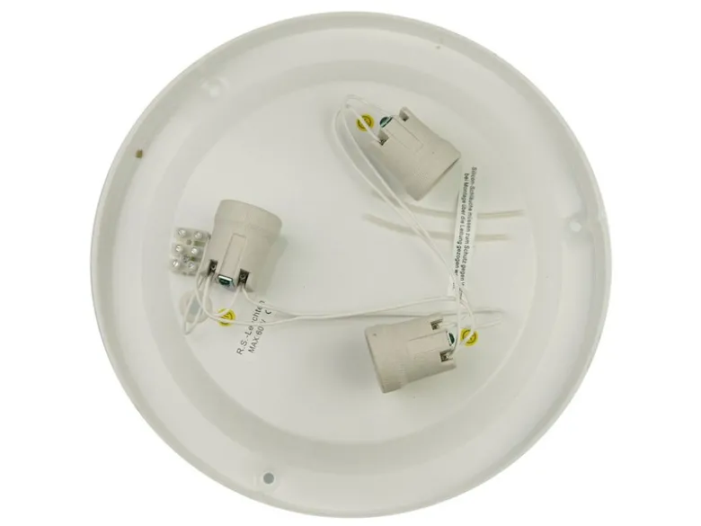 LED Deckenleuchte Deckenschale Opalglas matt, Dekorring Messing poliert, Ø 50cm