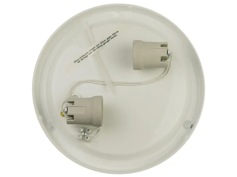 LED Deckenleuchte / Deckenschale, Opalglas matt, Dekorring Nickel matt, Ø 40cm