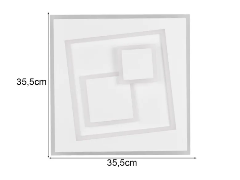LED Deckenleuchte DEGAS flach dimmbar Fernbedienung, Quadrat 36cm