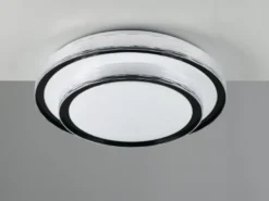 LED Deckenleuchte DIMA in Schwarz mit Sternenhimmel Effekt, Ø 39cm