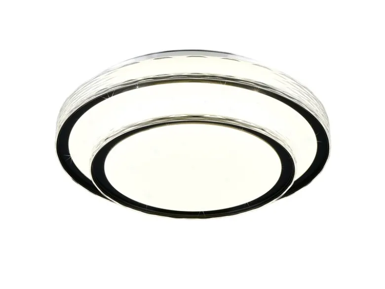 LED Deckenleuchte DIMA in Schwarz mit Sternenhimmel Effekt, Ø 39cm