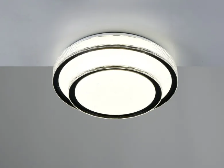 LED Deckenleuchte DIMA in Schwarz mit Sternenhimmel Effekt, Ø 39cm