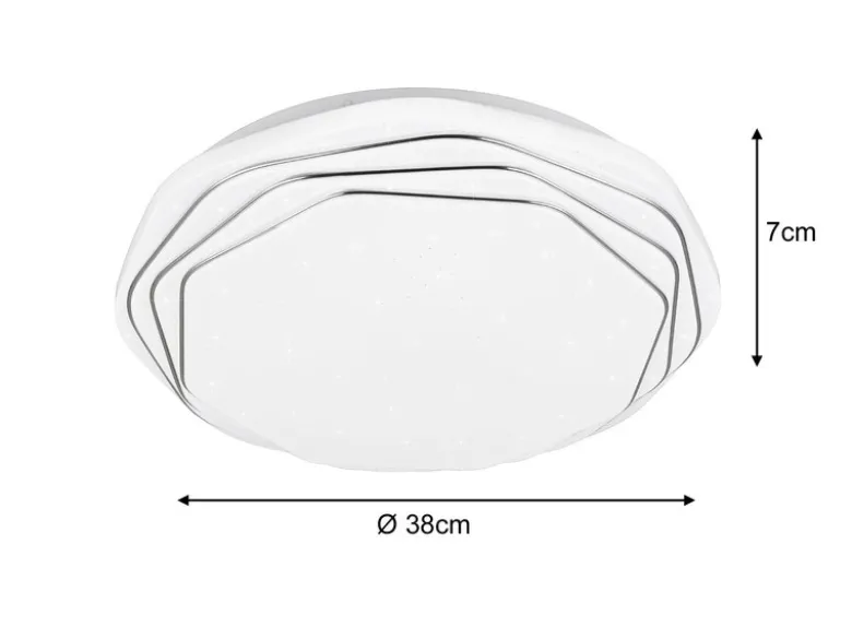 LED Deckenleuchte DIZZY mit Fernbedienung dimmbar & Sternenhimmel, Ø 38cm