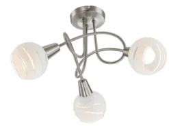 LED Deckenleuchte ELLIOTT 3-flammig, Glasschirme satiniert, Ø 39cm