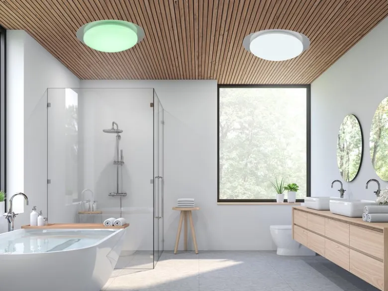 LED Deckenleuchte 2er Set Fernbedienung dimmbar Sternenhimmel Farbwechsel, Ø35cm