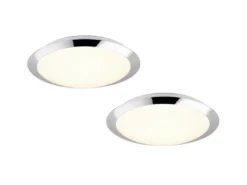 LED Deckenleuchte 2er Set in Chrom IP44 Badlampen, Ø 29cm