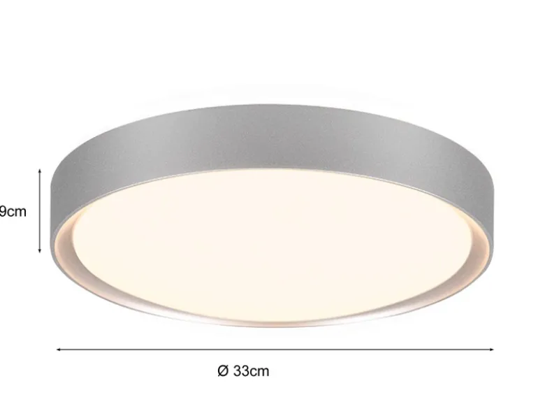 LED Deckenleuchte 2er Set in Grau Titanfarben IP44 Badlampen, Ø 33cm