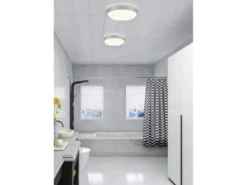 LED Deckenleuchte 2er Set in Grau Titanfarben IP44 Badlampen, Ø 33cm