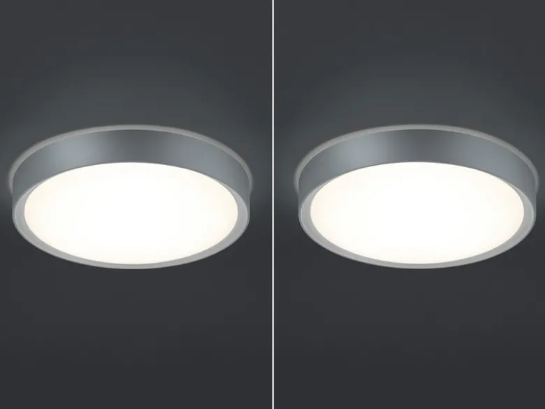 LED Deckenleuchte 2er Set in Grau Titanfarben IP44 Badlampen, Ø 33cm
