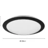 LED Deckenleuchte 2er Set in Schwarz IP44 Badlampen, Ø 29cm