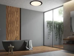LED Deckenleuchte 2er Set in Schwarz IP44 Badlampen, Ø 29cm