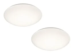 LED Deckenleuchte 2er Set in Weiß IP44 Badlampen, Ø 37cm