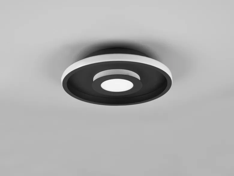 LED Deckenleuchte 2er Set Schwarz matt mit Switch Dimmer IP44, Ø 30cm