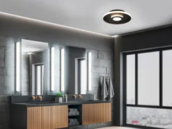 LED Deckenleuchte 2er Set Schwarz matt mit Switch Dimmer IP44, Ø 30cm