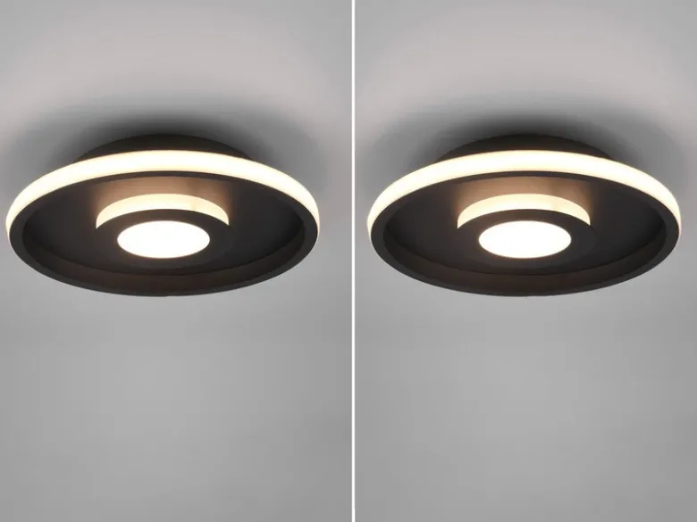 LED Deckenleuchte 2er Set Schwarz matt mit Switch Dimmer IP44, Ø 30cm
