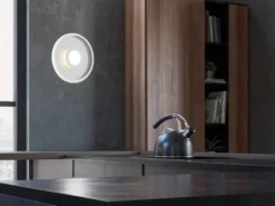 LED Deckenleuchte 2er Set Silber Chrom mit Switch Dimmer IP44, Ø 30cm